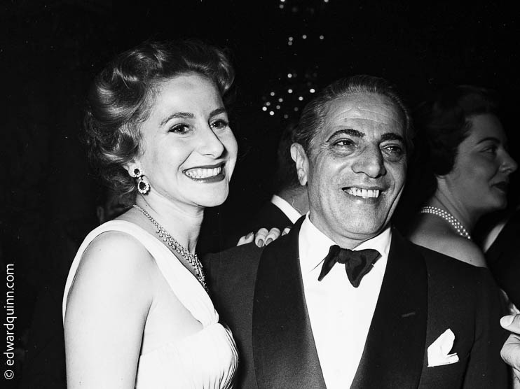 Aristotle and Tina Onassis. New Year’s Eve gala 1955/1956. Monte Carlo 1955.