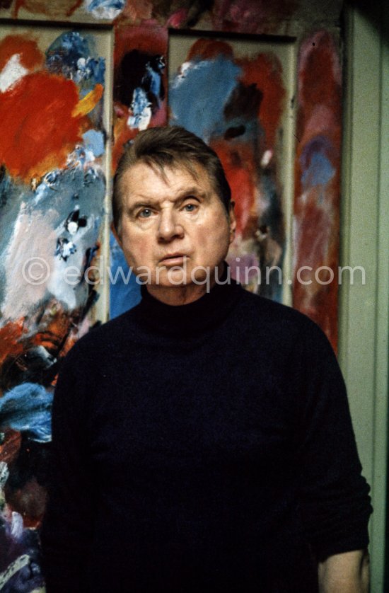 Francis Bacon at his Reece Mews studio. London 1978. - Photo by Edward Quinn