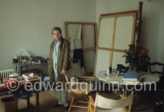 Francis Bacon 1979 on a late morning in his Paris studio, rue de Birague. - Photo by Edward Quinn