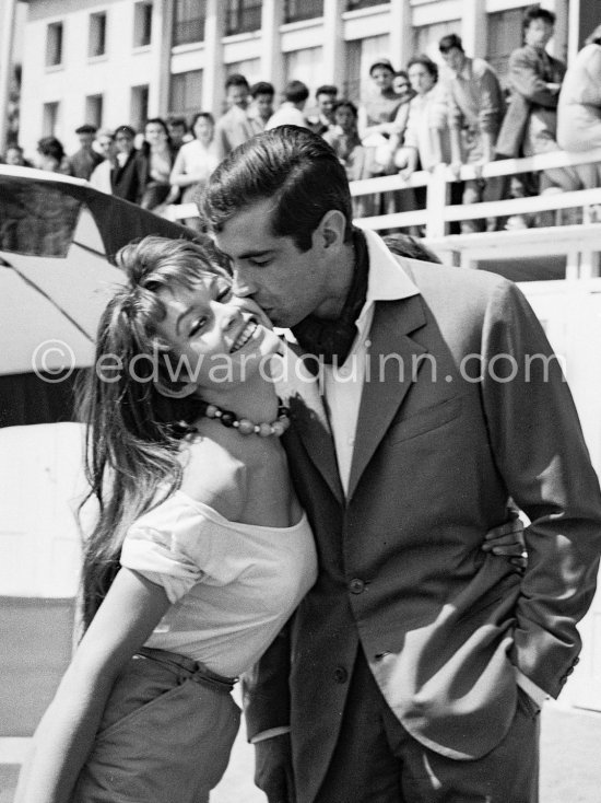 Brigitte Bardot and Roger Vadim. Cannes Film Festival 1955. - Photo by Edward Quinn