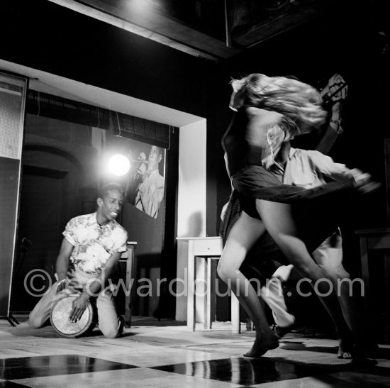 Brigitte Bardot dancing the Mambo in the film "Et Dieu créa la femme" ("And God Created Women"). Studios de la Victorine, Nice 1956. - Photo by Edward Quinn