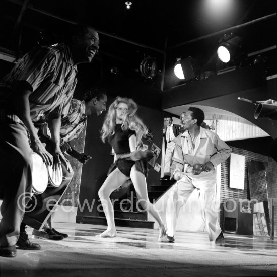 Brigitte Bardot dancing the Mambo for the film "Et Dieu créa la femme" ("And God Created Women"). Studios de la Victorine, Nice 1956. - Photo by Edward Quinn