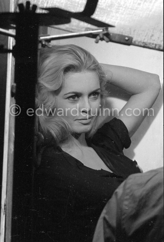 Brigitte Bardot during filming of "Les bijoutiers du clair de lune" ("The Night Heaven Fell"). Studios de la Victorine, Nice 1958. - Photo by Edward Quinn