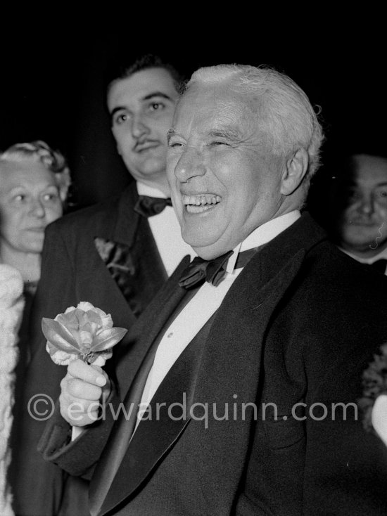 Charlie Chaplin at the Figaro Gala in Cannes 1953. - Photo by Edward Quinn