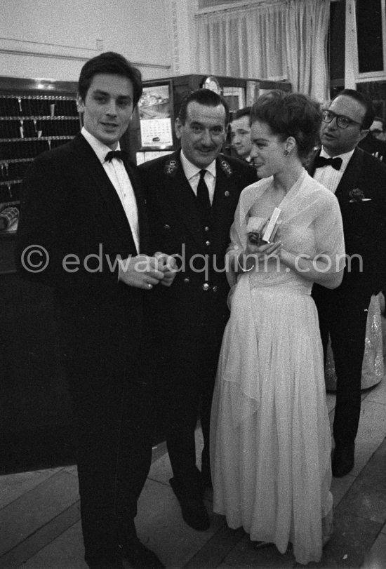 Alain Delon and Romy Schneider at the reception of Carlton Hotel. Cannes Film Festival 1962. - Photo by Edward Quinn
