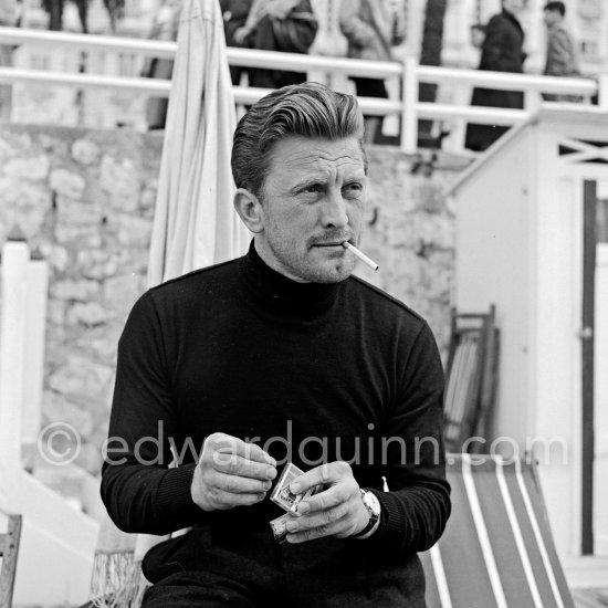 Kirk Douglas at the Cannes Film Festival in 1953. - Photo by Edward Quinn
