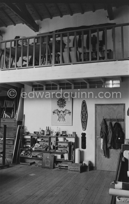 At the studio of Max Ernst. Seillans 1975. - Photo by Edward Quinn