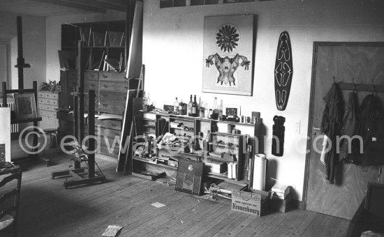 At the studio of Max Ernst. Seillans 1975. - Photo by Edward Quinn