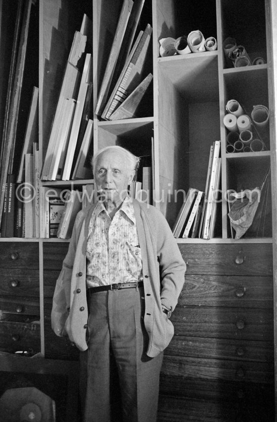 Max Ernst at his studio in Paris 1974. - Photo by Edward Quinn