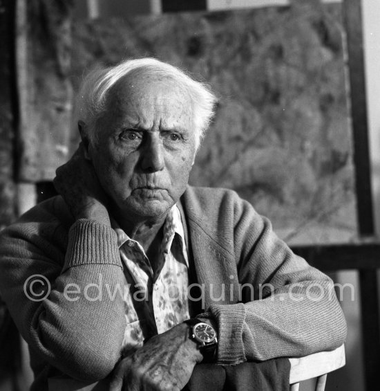 Max Ernst at his studio in Paris 1974. - Photo by Edward Quinn