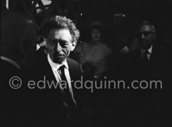 Alberto Giacometti at the inauguration of the the Fondation Maeght in Saint-Paul-de-Vence 1964. - Photo by Edward Quinn