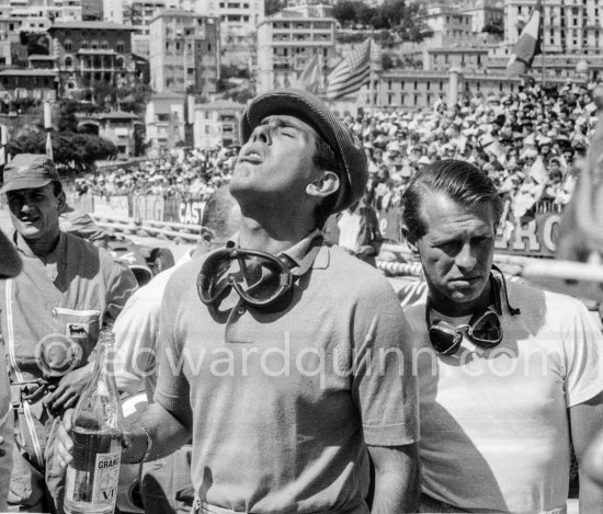 From right Peter Collins, Luigi Musso. Monaco Grand Prix 1956. - Photo by Edward Quinn