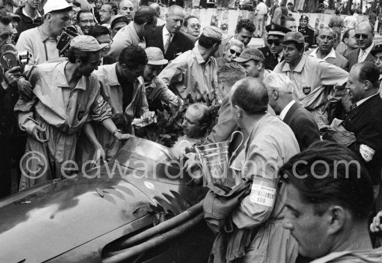 The winner of the race, Juan Manuel Fangio. Monaco Grand Prix 1957. - Photo by Edward Quinn