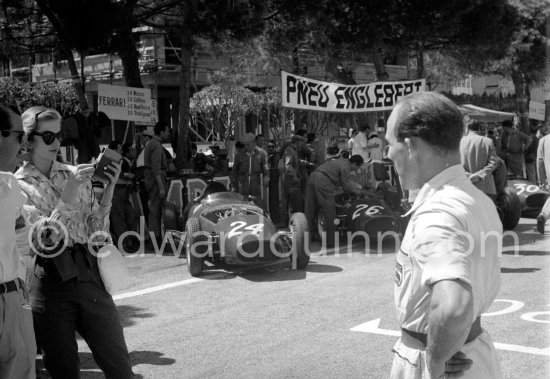 Stirling Moss filmed. Monaco Grand Prix 1957. - Photo by Edward Quinn