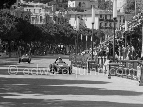 Stirling Moss, (28) Vanwall VW7. Tony Brooks, (30), Vanwall VW10. Monaco Grand Prix 1958. - Photo by Edward Quinn
