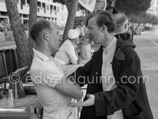 Stirling Moss and Tony Brooks. Monaco Grand Prix 1958. - Photo by Edward Quinn