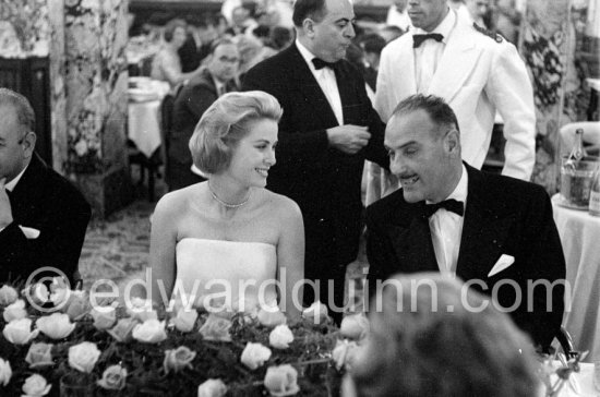 Princess Grace and Pierre Moatti, the Préfet des Alpes-Maritimes. Gala. Monaco Grand Prix 1960. - Photo by Edward Quinn
