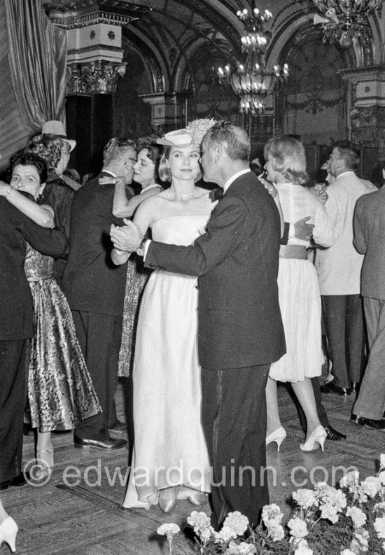 Princess Grace joins the party mood as she dances with Pierre Moatti, the Préfet des Alpes-Maritimes. Gala of Monaco Grand Prix 1960. - Photo by Edward Quinn