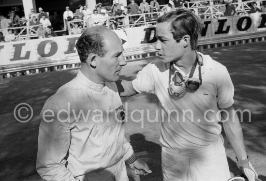Stirling Moss and Masten Gregory. Monaco Grand Prix 1961. - Photo by Edward Quinn