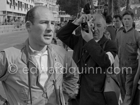 Stirling Moss, commentates for ABC Wide World of Sport. Monaco Grand Prix 1964. - Photo by Edward Quinn