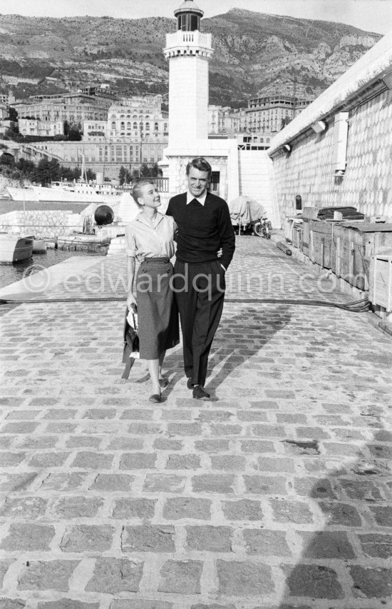 Cary Grant and his wife Betsy Drake. Monaco harbor 1957. - Photo by Edward Quinn