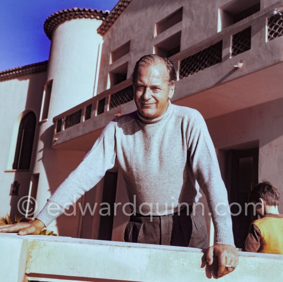 Curd Jürgens, who was the highest-paid actor in Europe, at his Villa Canzone della Mare, at Saint-Jean-Cap-Ferrat 1955. - Photo by Edward Quinn