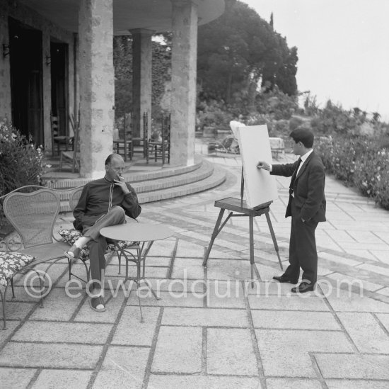 Curd Jürgens and Raymond Moretti. Portrait session at Moretti’s studio. Nice 1956. - Photo by Edward Quinn