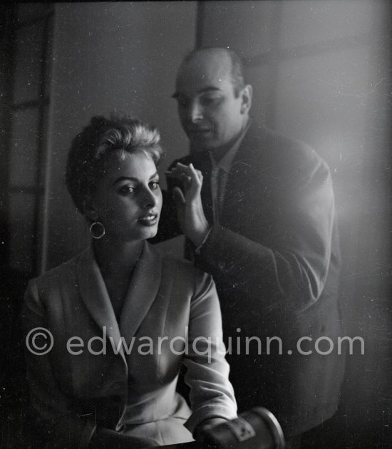 Sophia Loren aat the hairdresser. Cannes 1955. - Photo by Edward Quinn