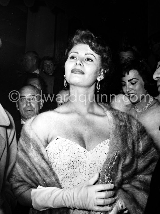 Sophia Loren making her entry to the Palais du Festival Cannes 1954. - Photo by Edward Quinn
