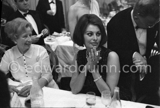Sophia Loren and an unknown lady at the Cannes Film Festival 1962. - Photo by Edward Quinn