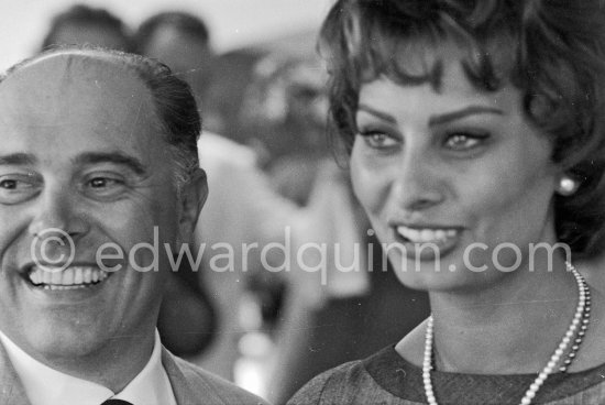 Sophia Loren and Carlo Ponti. Cannes Film Festival 1958. - Photo by Edward Quinn
