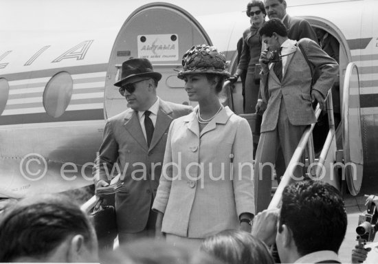 Sophia Loren and Carlo Ponti. Nice Airport 1961. - Photo by Edward Quinn