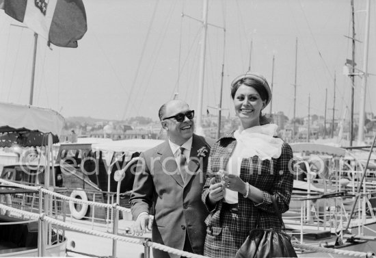 Sophia Loren and husband Carlo Ponti, Cannes Film Festival 1962. - Photo by Edward Quinn