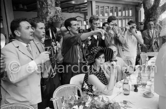 Photographers taking phtos of Sophia Loren, Cannes Film Festival 1962. - Photo by Edward Quinn