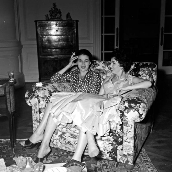 Silvana Mangano with Gina Lollobrigida at Casa del Mare, Roquebrune-Cap Martin 1955. - Photo by Edward Quinn