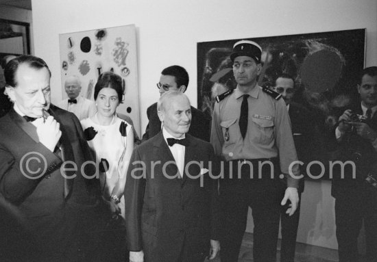 André Malraux and Joan Miró. Inauguration of the Fondation Maeght. Saint-Paul-de-Vence 1964. - Photo by Edward Quinn