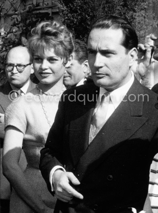 Brigitte Bardot and François Mitterand. Cannes Film Festival 1956. - Photo by Edward Quinn