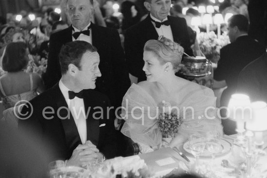 Once a love affair: Princess Grace of Monaco, formerly actress Grace Kelly and David Niven. He was one of Grace Kelly’s old Hollywood friends. Niven and his wife every year made the journey from America especially to visit her. They were present at Monte Carlo for the "Bal à l’Opéra". Monte Carlo 1959. - Photo by Edward Quinn