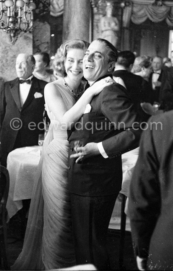 Tina and Aristotle Onassis, New Year’s Eve gala 1956/1957. Monte Carlo 1956. - Photo by Edward Quinn
