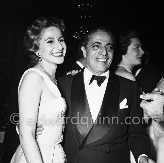 Aristotle and Tina Onassis. New Year’s Eve gala 1955/1956. Monte Carlo 1955. - Photo by Edward Quinn