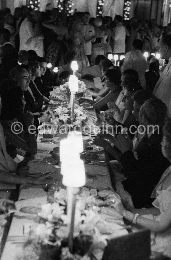 Aristotle Onassis (right, middle), Monte Carlo Polio Gala 1957 - Photo by Edward Quinn