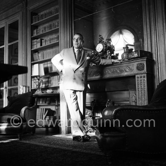 Aristotle Onassis at his Château de la Croë. Cap d\'Antibes 1954. - Photo by Edward Quinn