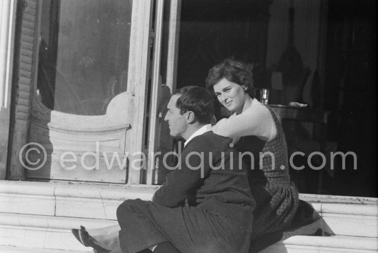 Luis Miguel Dominguin and his wife Lucia Bosè. La Californie, Cannes 1959. - Photo by Edward Quinn