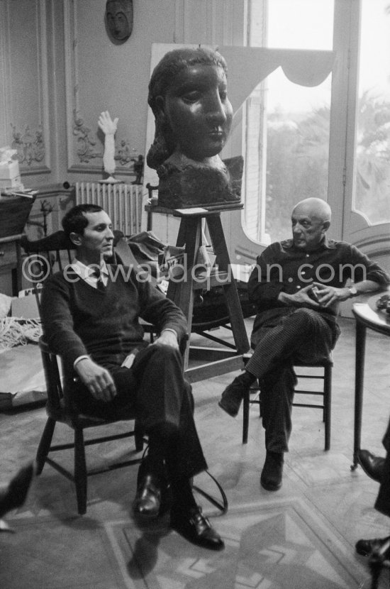 Pablo Picasso and Luis Miguel Dominguin. La Californie, Cannes 1959. - Photo by Edward Quinn