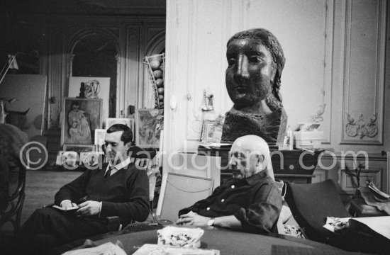 Pablo Picasso and Luis Miguel Dominguin. La Californie, Cannes 1959. - Photo by Edward Quinn