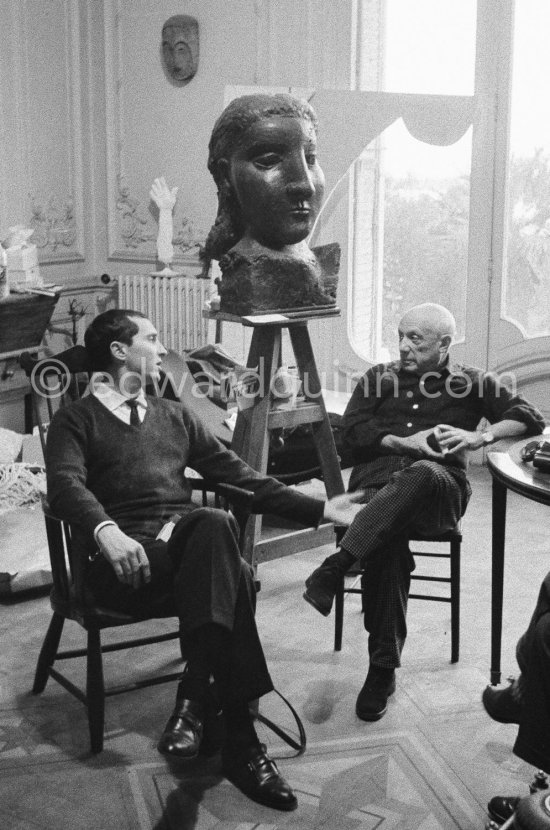 Luis Miguel Dominguin and Pablo Picasso. La Californie, Cannes 1959. - Photo by Edward Quinn