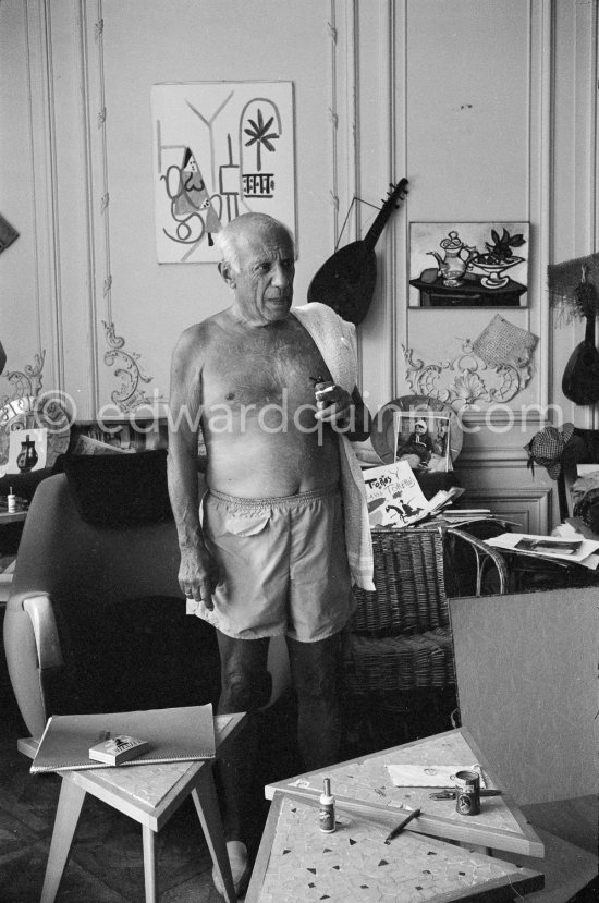 Pablo Picasso at La Californie, Cannes 1961. - Photo by Edward Quinn