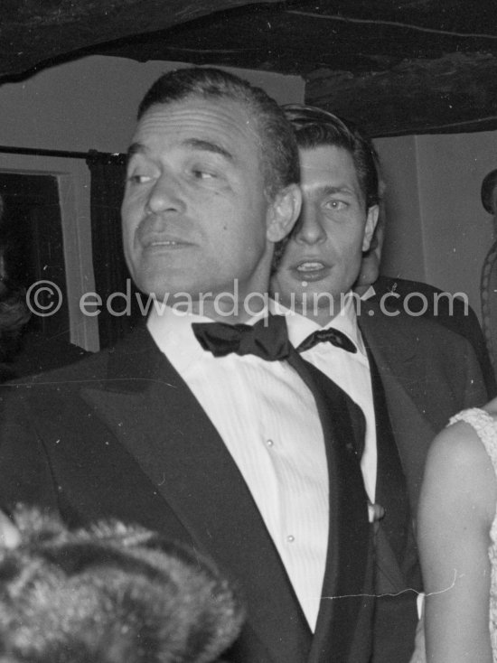 Porfirio Rubirosa and Gunter Sachs, gala evening, New year\'s eve, Palace Hotel, St. Moritz 1961. - Photo by Edward Quinn