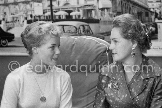 Romy Schneider and her mother Magda. Cannes Film Festival 1957. - Photo by Edward Quinn