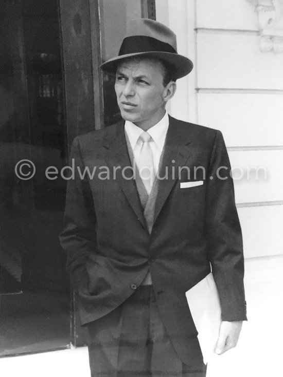 Ol’ Blue Eyes Frank Sinatra at the height of his fame; he’d won an Oscar for "From Here to Eternity" and was receiving rave reviews for his album "Come Fly with Me". Monte Carlo 1958. - Photo by Edward Quinn